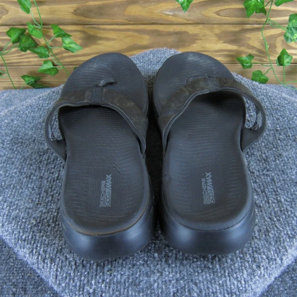 Skechers Men's Goga Max Flip Flop Black Synthetic Size 12‎ Medium Used 2025